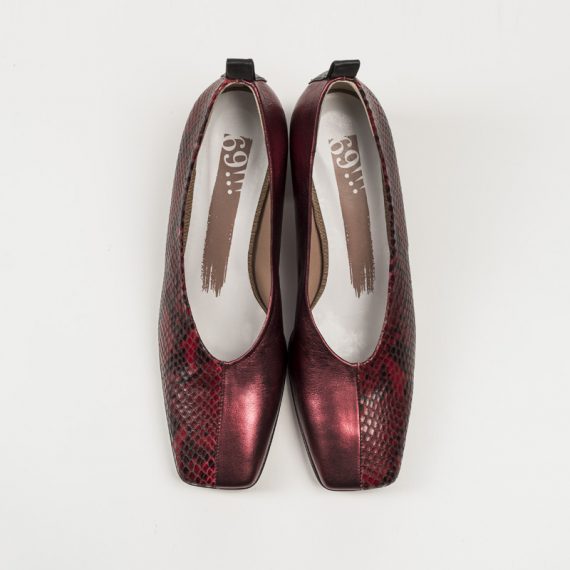 Zapato Serpiente Roja Metalizado Rojo sup